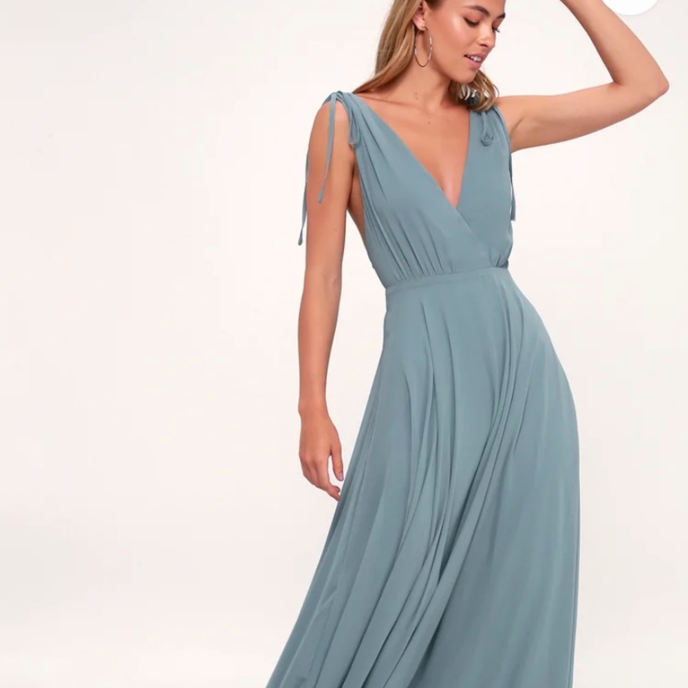 Lulus Dance the Night Away slate blue dress - NWT